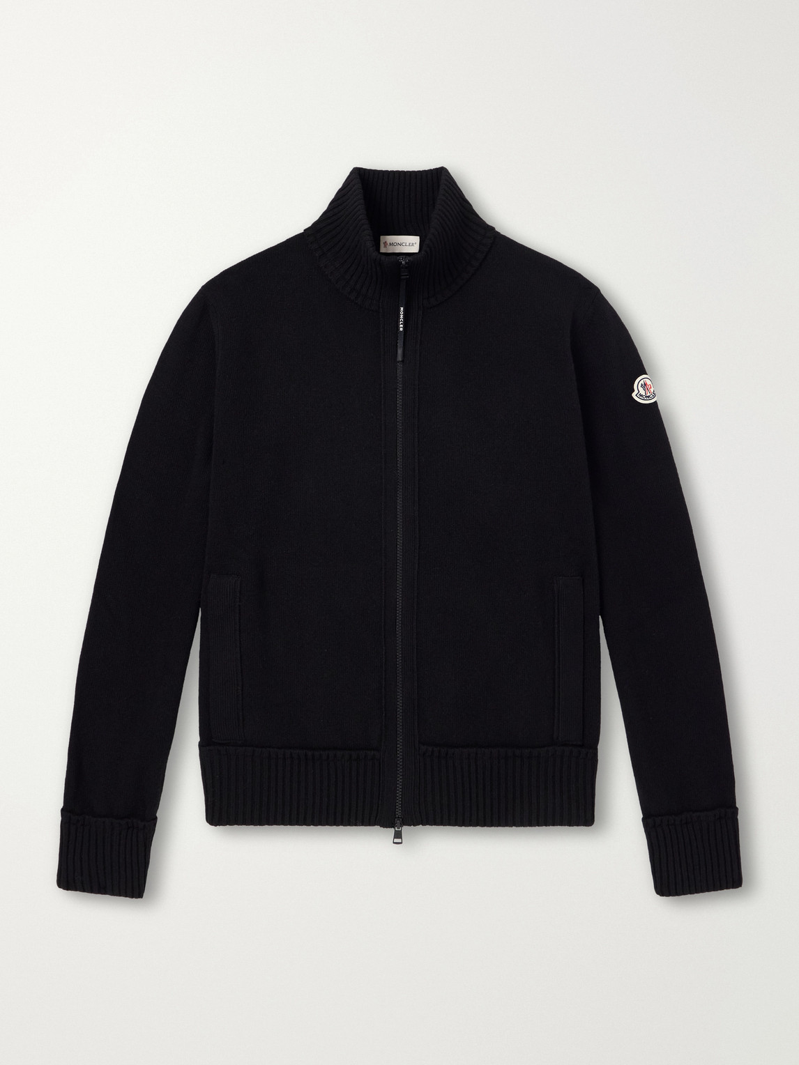 Logo-Appliquéd Wool And Cashmere-Blend Zip-Up Cardigan