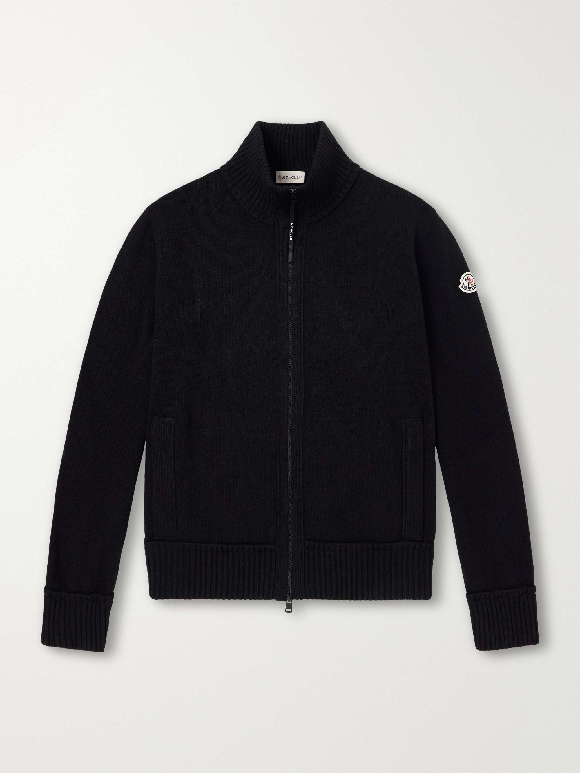 MONCLER Logo-Appliquéd Wool and Cashmere-Blend Zip-Up Cardigan for