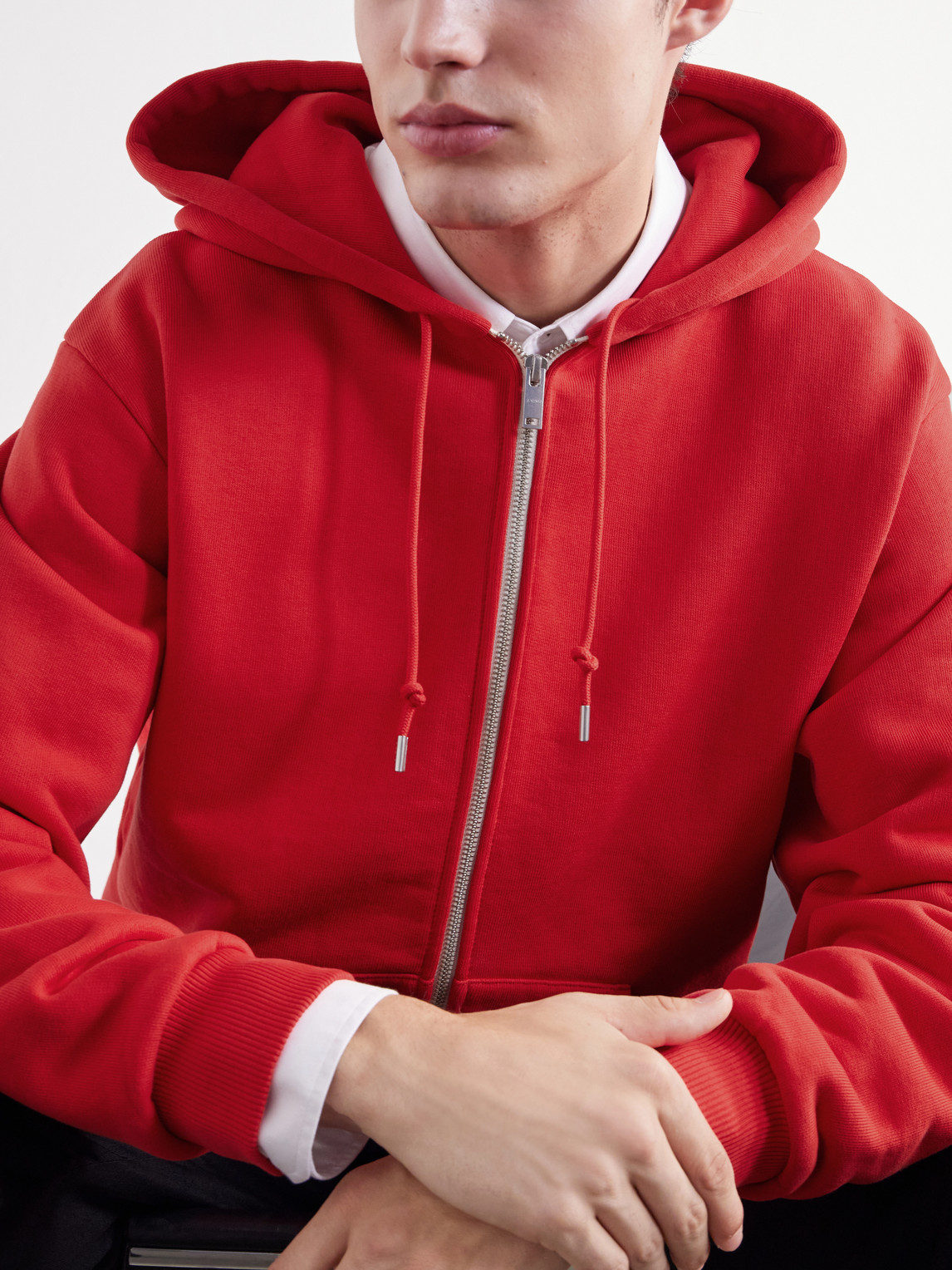 Cotton-Fleece Zip-Up Hoodie