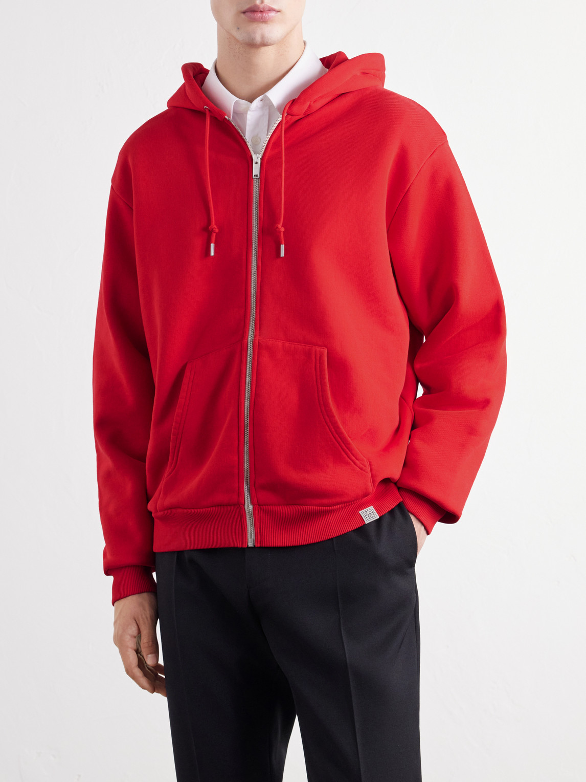 Cotton-Fleece Zip-Up Hoodie