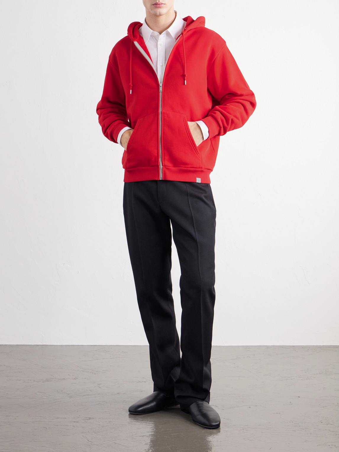 Cotton-Fleece Zip-Up Hoodie