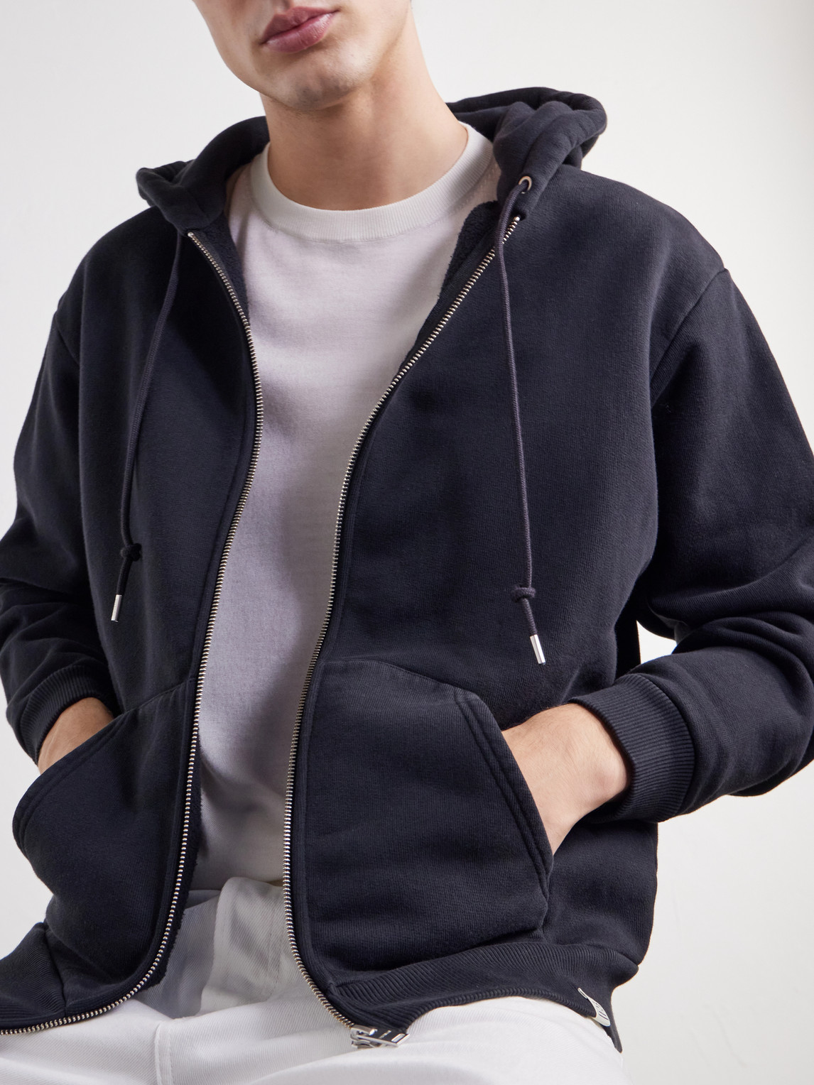 Cotton-Fleece Zip-Up Hoodie