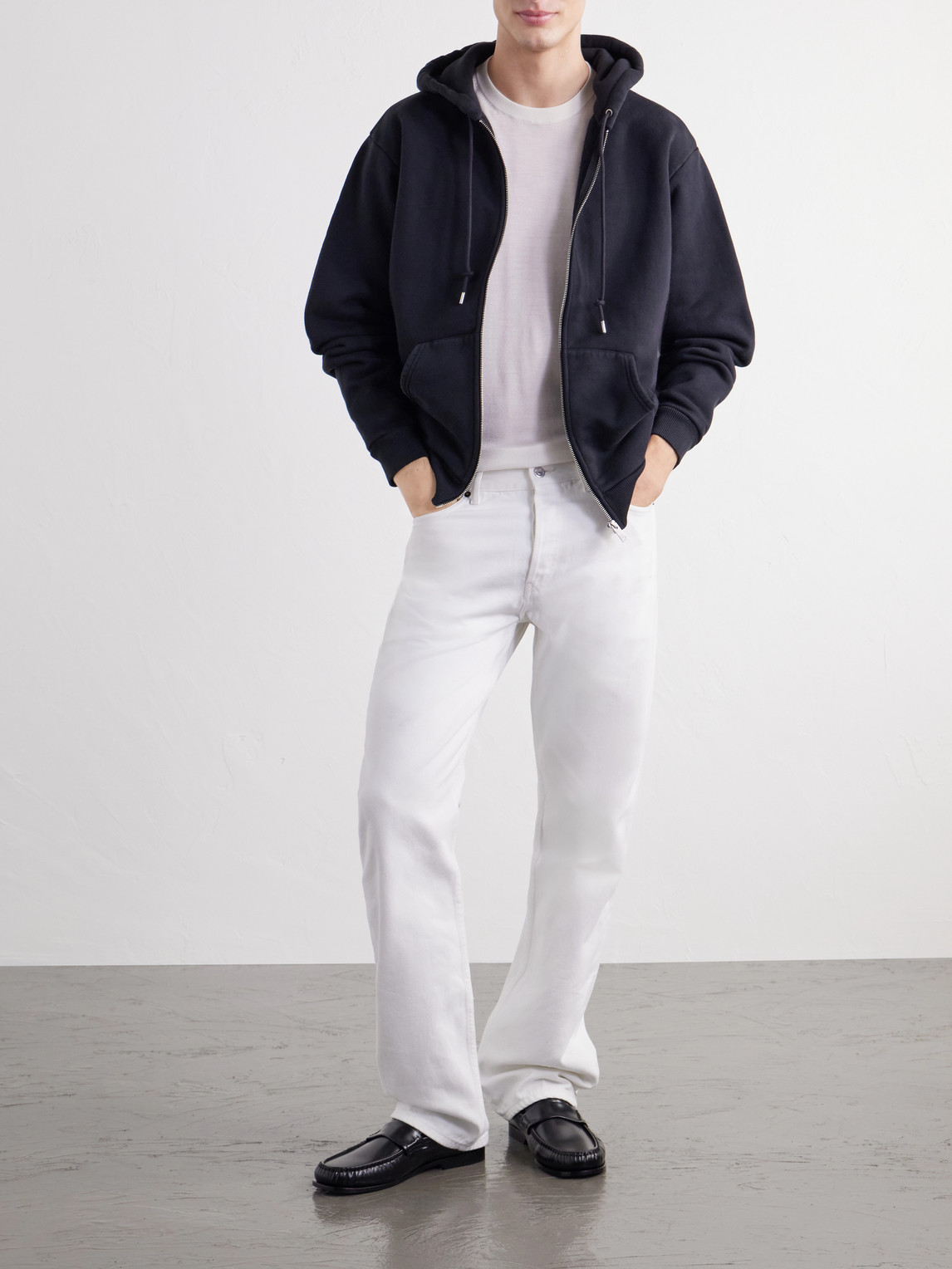 Cotton-Fleece Zip-Up Hoodie
