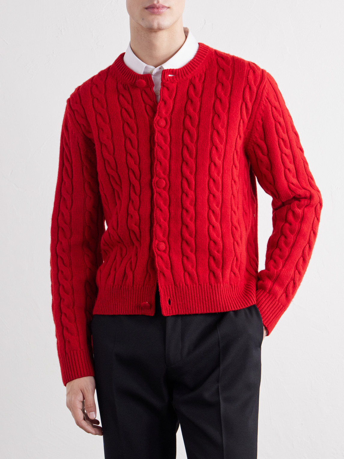 Cable-Knitted Cardigan