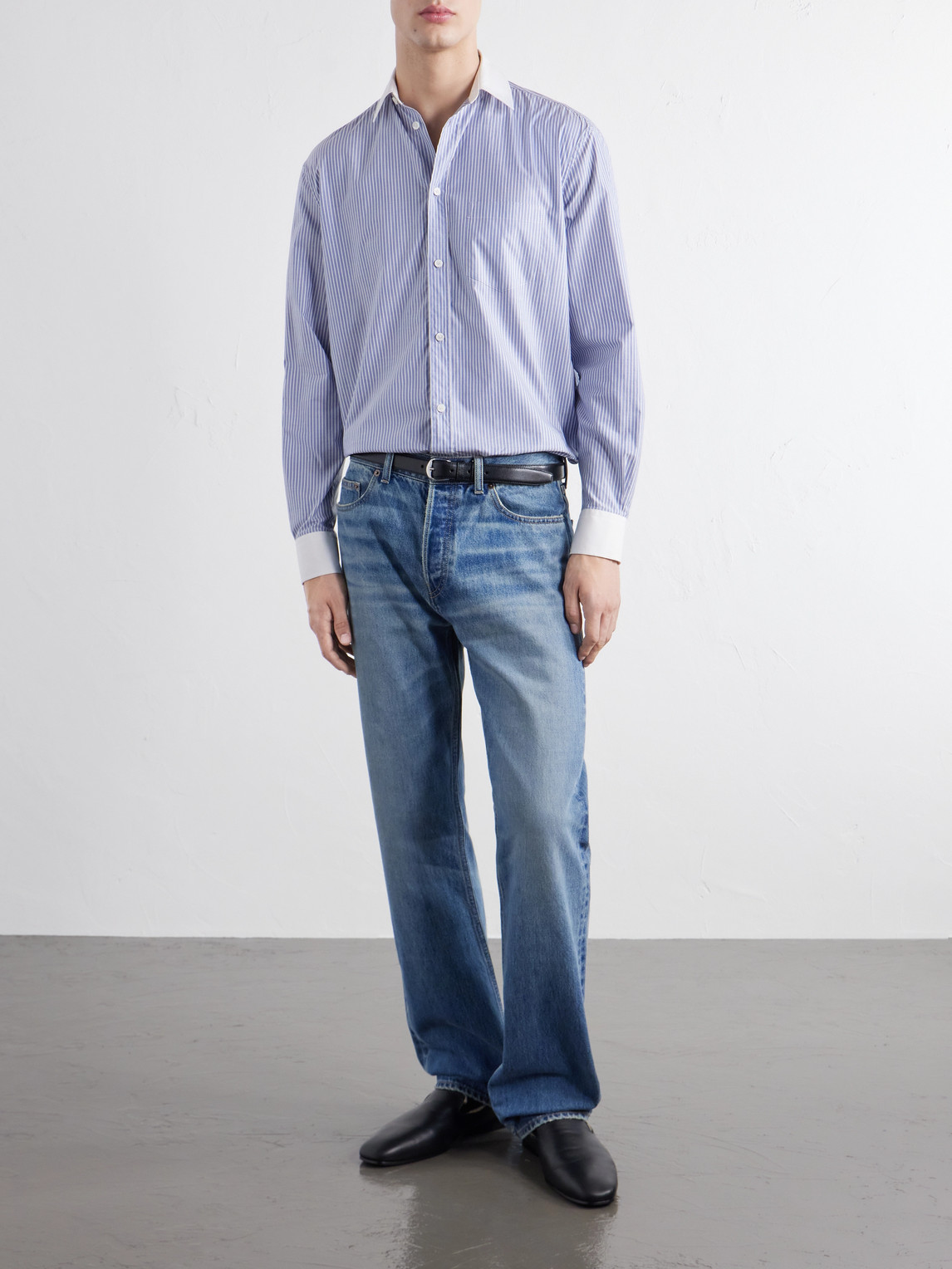 Cotton-Poplin Shirt Striped