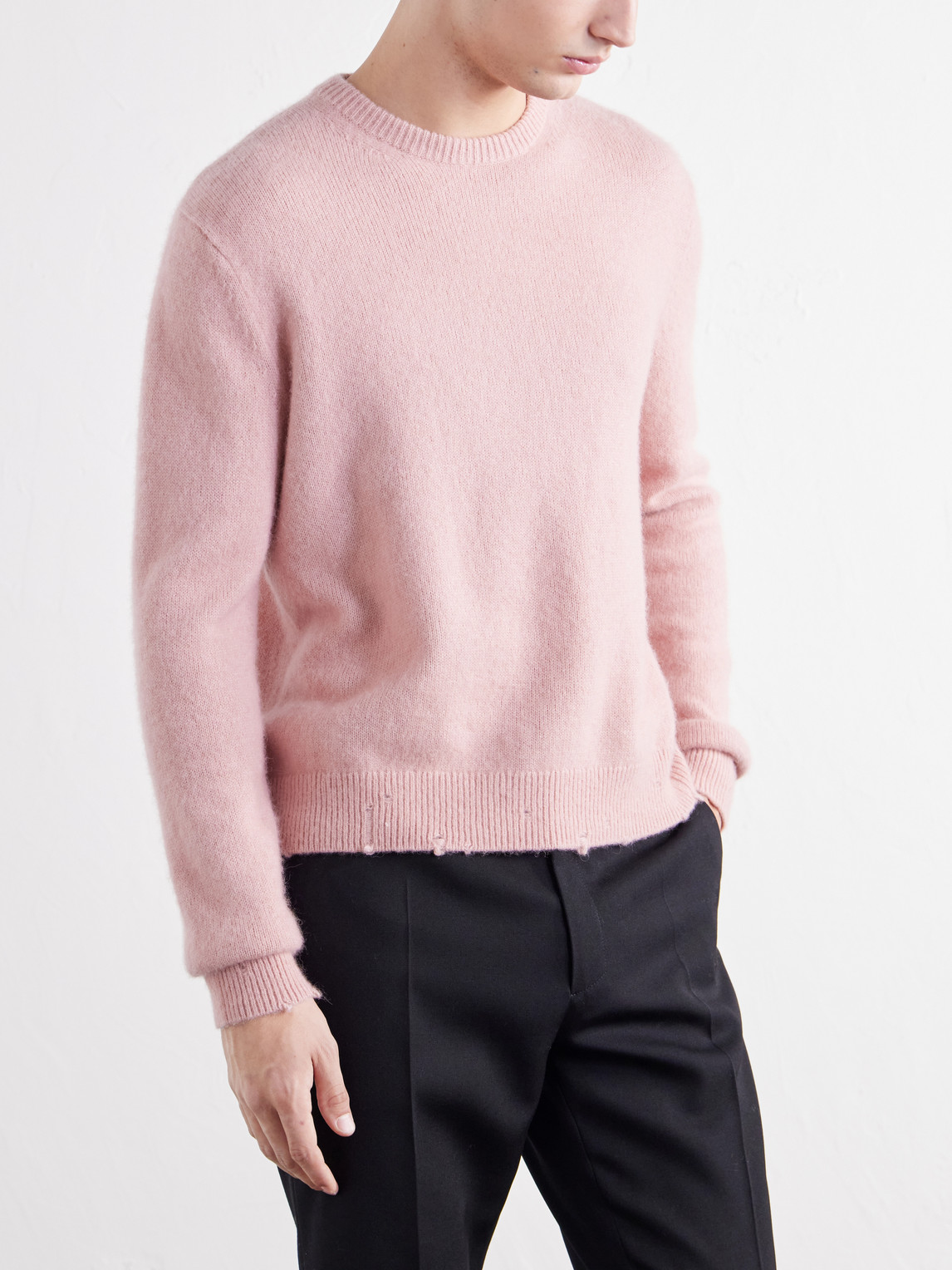 Distressed Silk, Alpaca And Cashmere-Blend Sweater