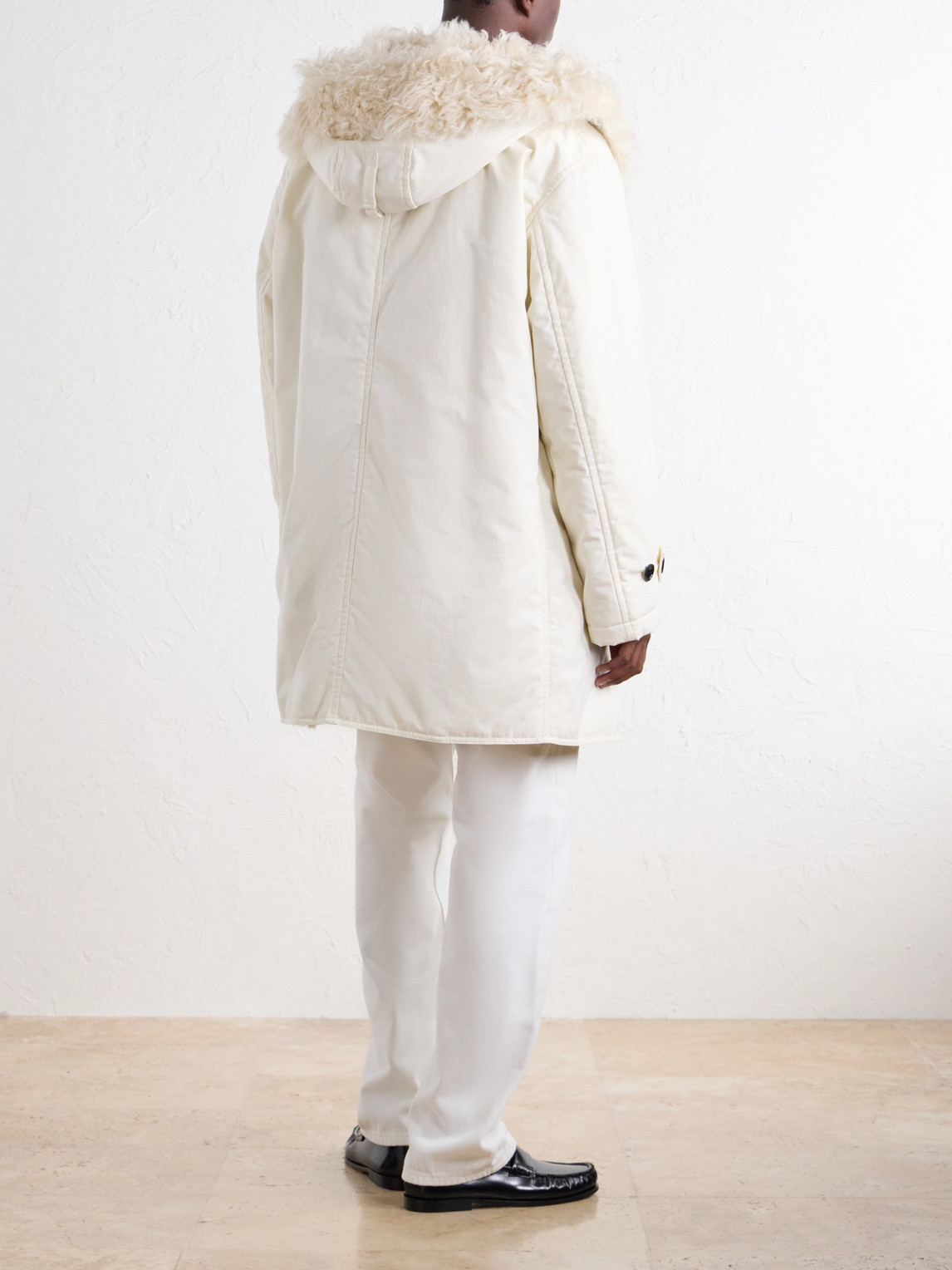 Hooded Shearling-Lined Cotton-Ripstop Parka