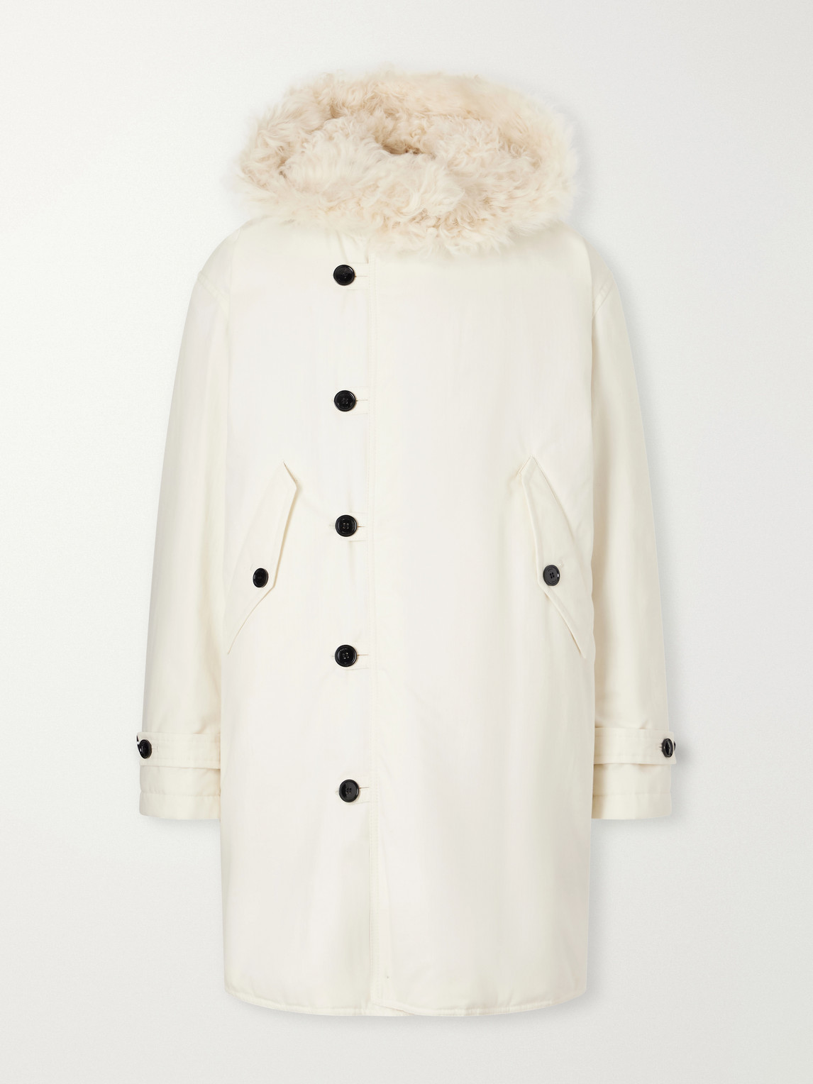 Hooded Shearling-Lined Cotton-Ripstop Parka