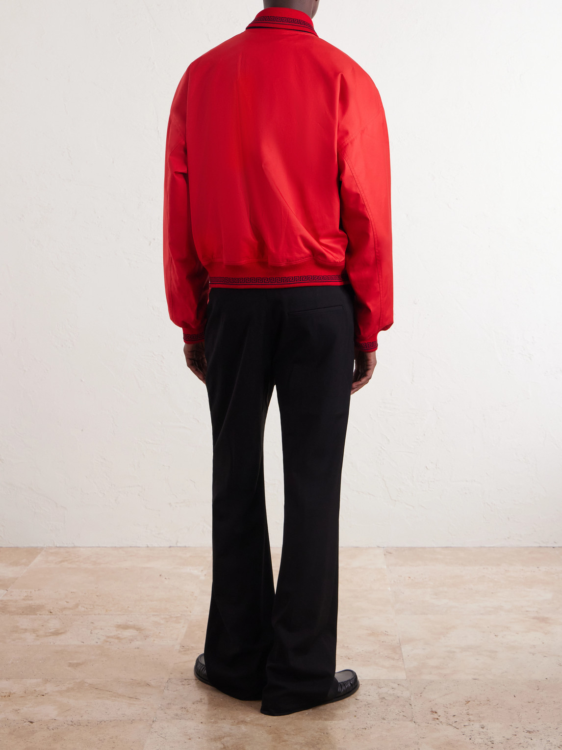 Logo-Embroidered Cotton Blouson Jacket