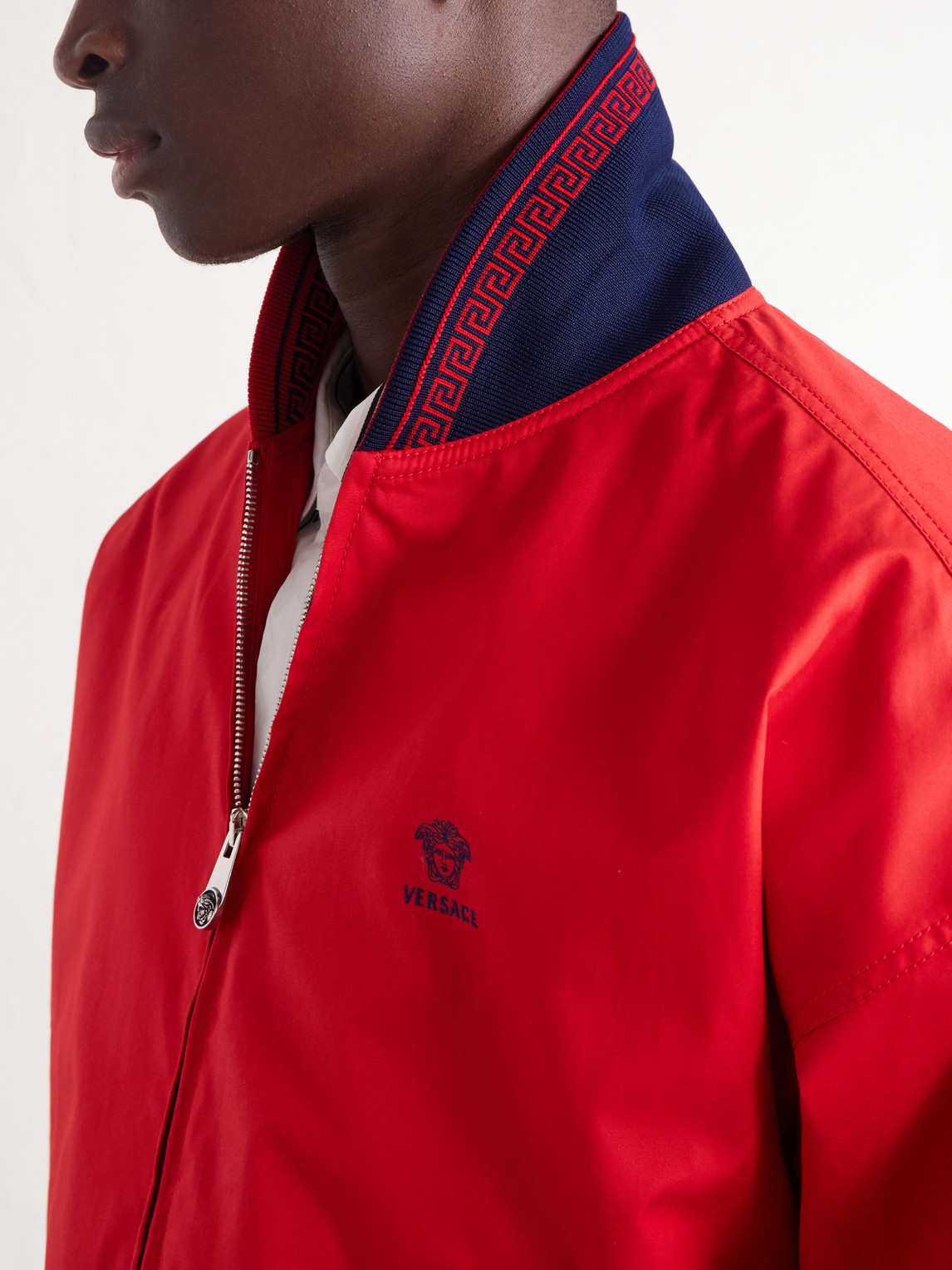 Logo-Embroidered Cotton Blouson Jacket