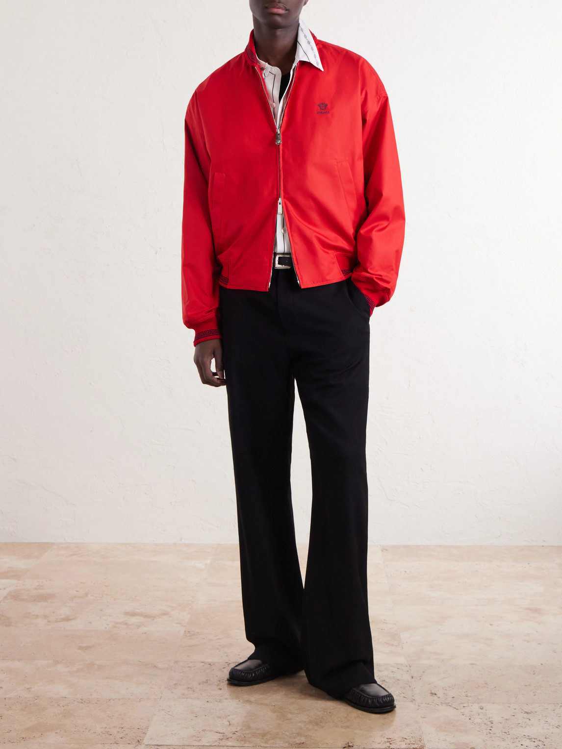 Logo-Embroidered Cotton Blouson Jacket