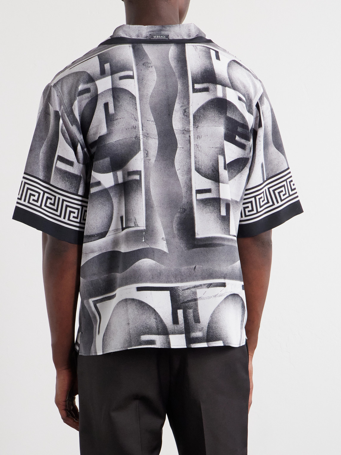 Camp-Collar Printed Silk-Crepe De Chine Shirt