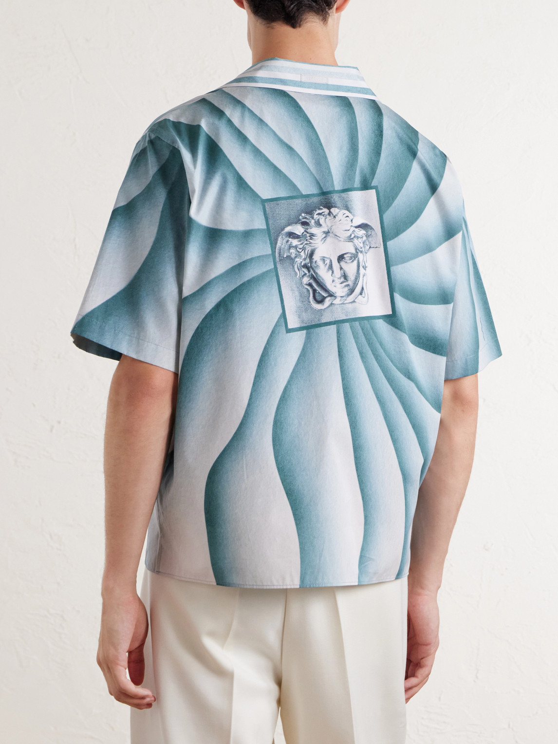 Camp-Collar Cotton-Poplin Shirt