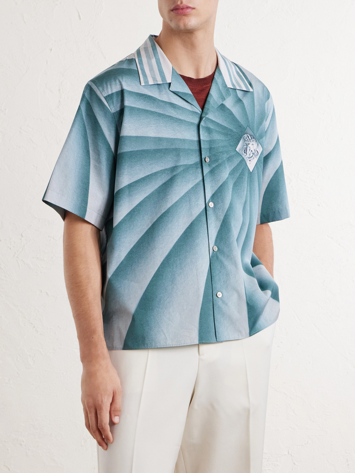 Camp-Collar Cotton-Poplin Shirt