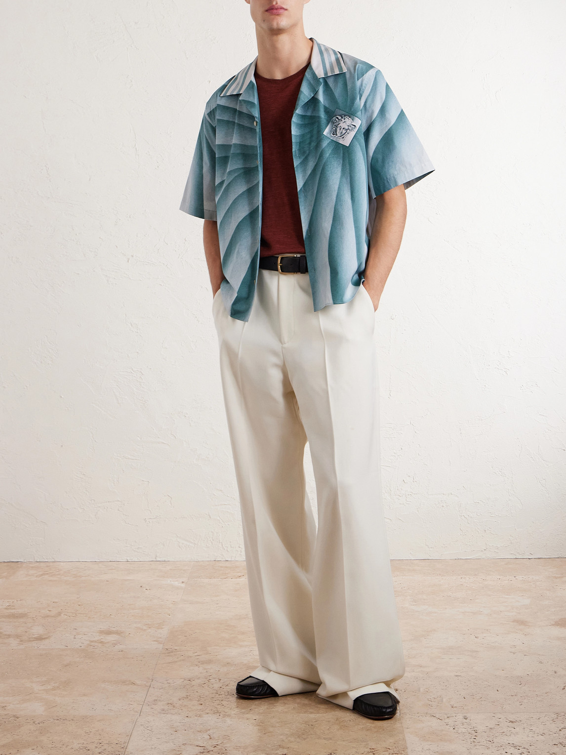 Camp-Collar Cotton-Poplin Shirt