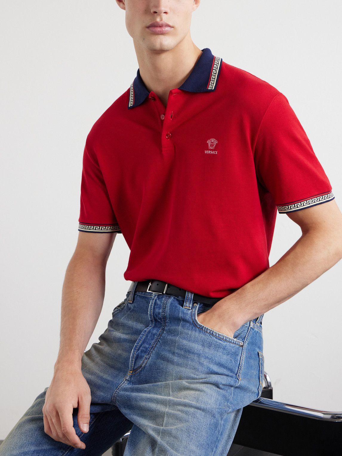 Logo-Embroidered Cotton-Piqué Polo Shirt