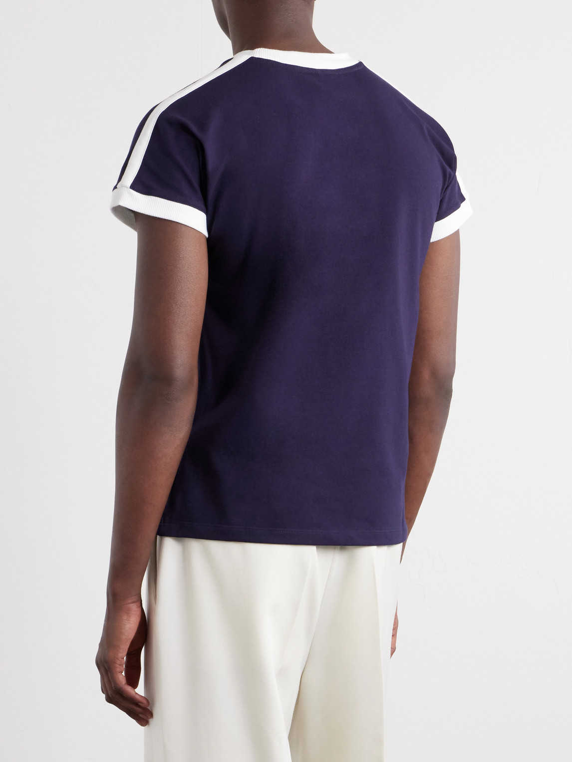Medusa-Embroidered Cotton-Blend Jersey T-Shirt