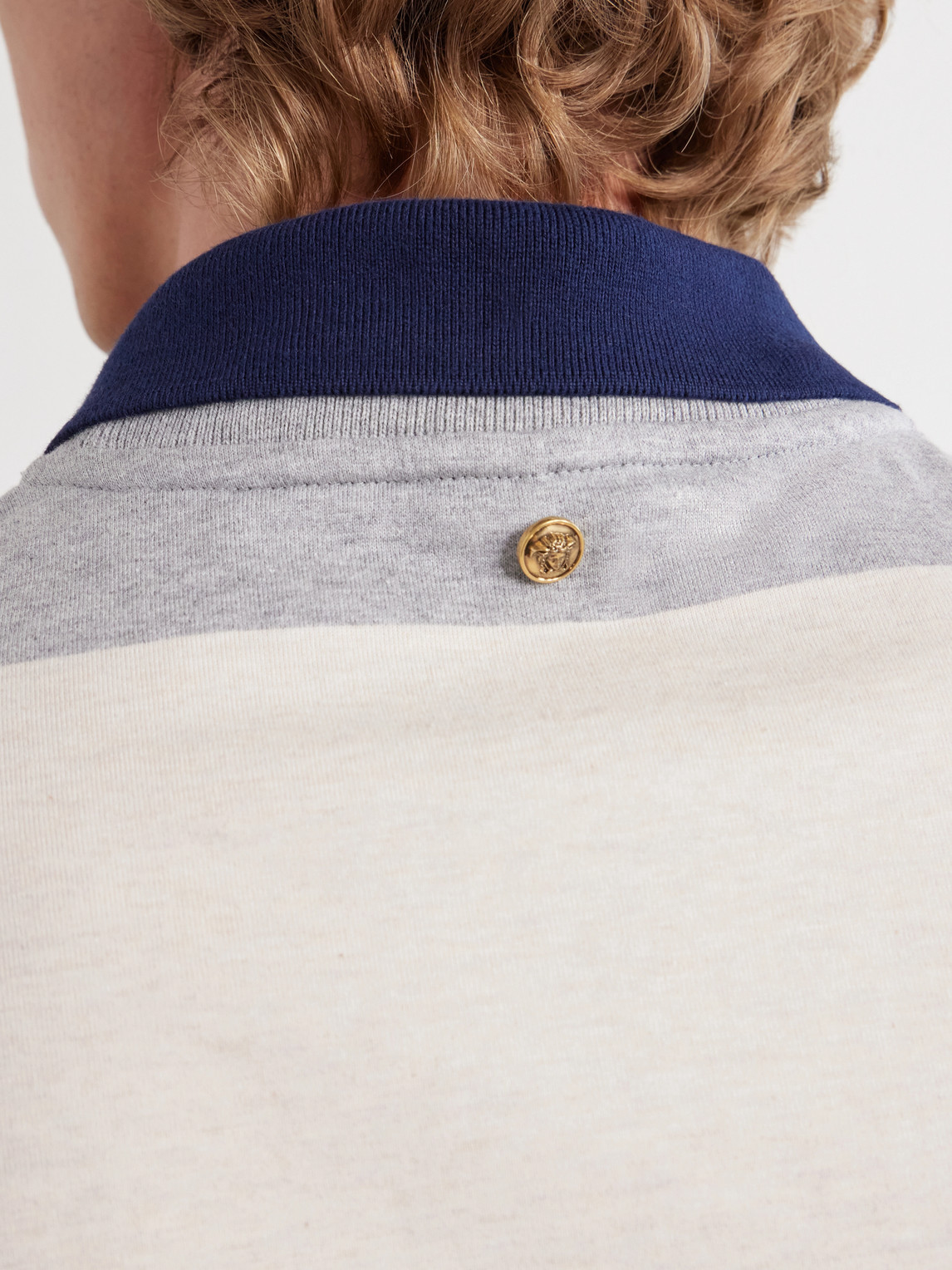 Logo-Embroidered Striped Cotton-Jersey Polo Shirt