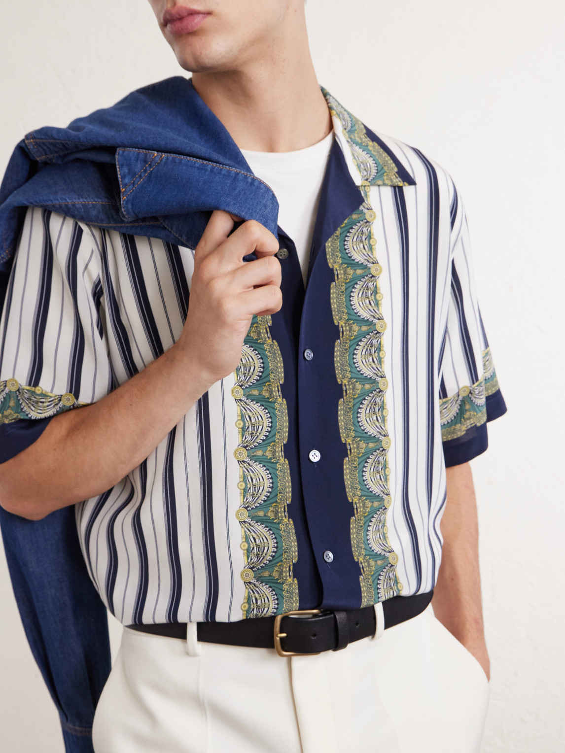 Silk-Crepe De Chine Shirt Striped