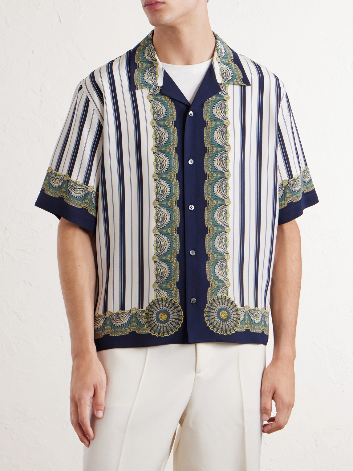 Silk-Crepe De Chine Shirt Striped