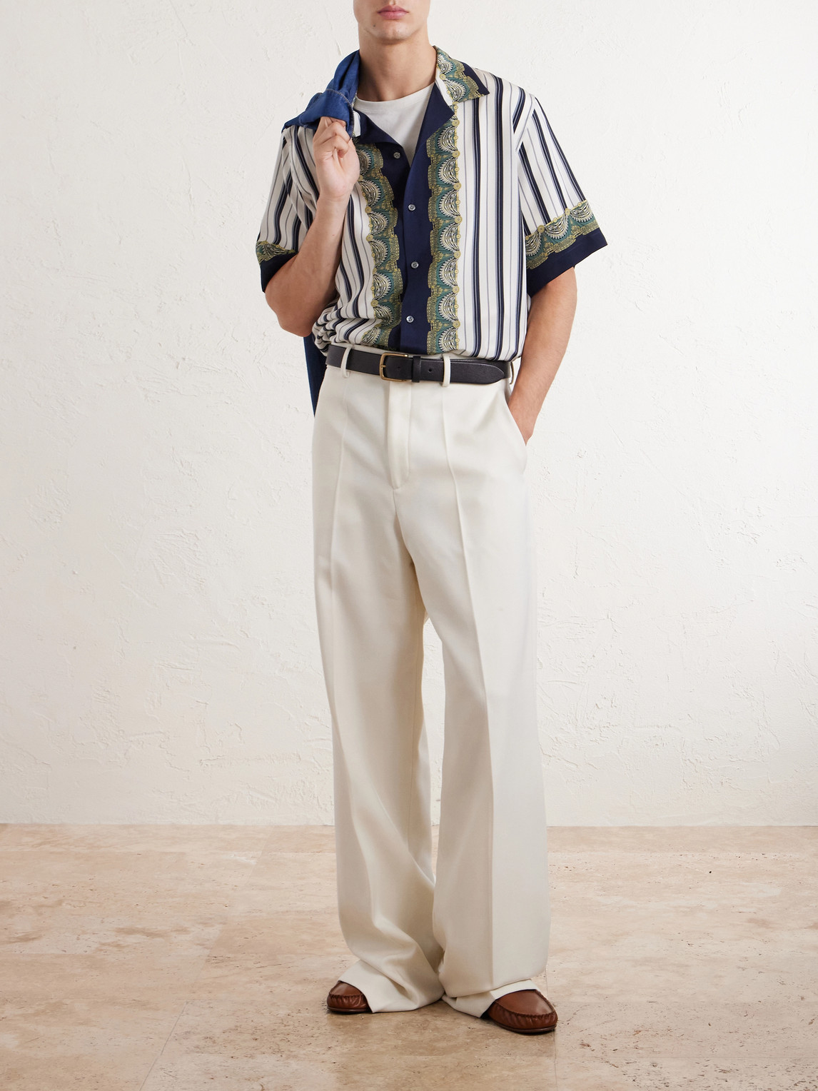 Silk-Crepe De Chine Shirt Striped