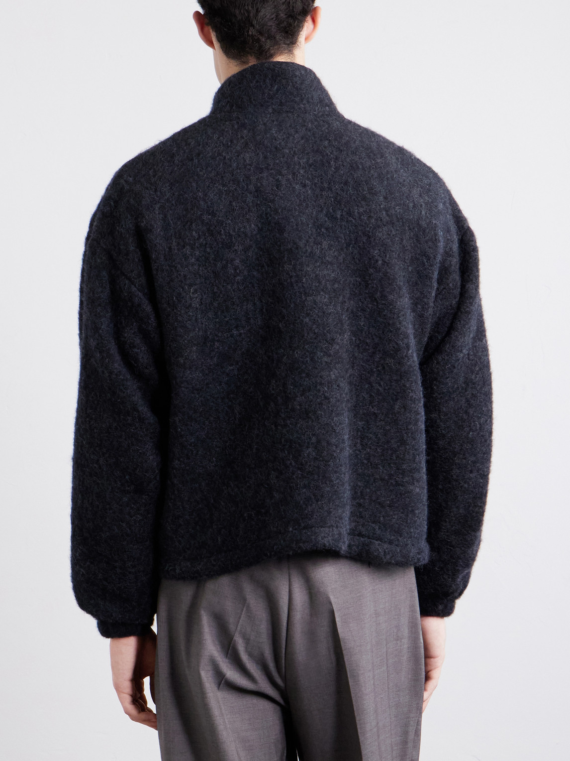 Brushed Wool-Blend Blouson Jacket