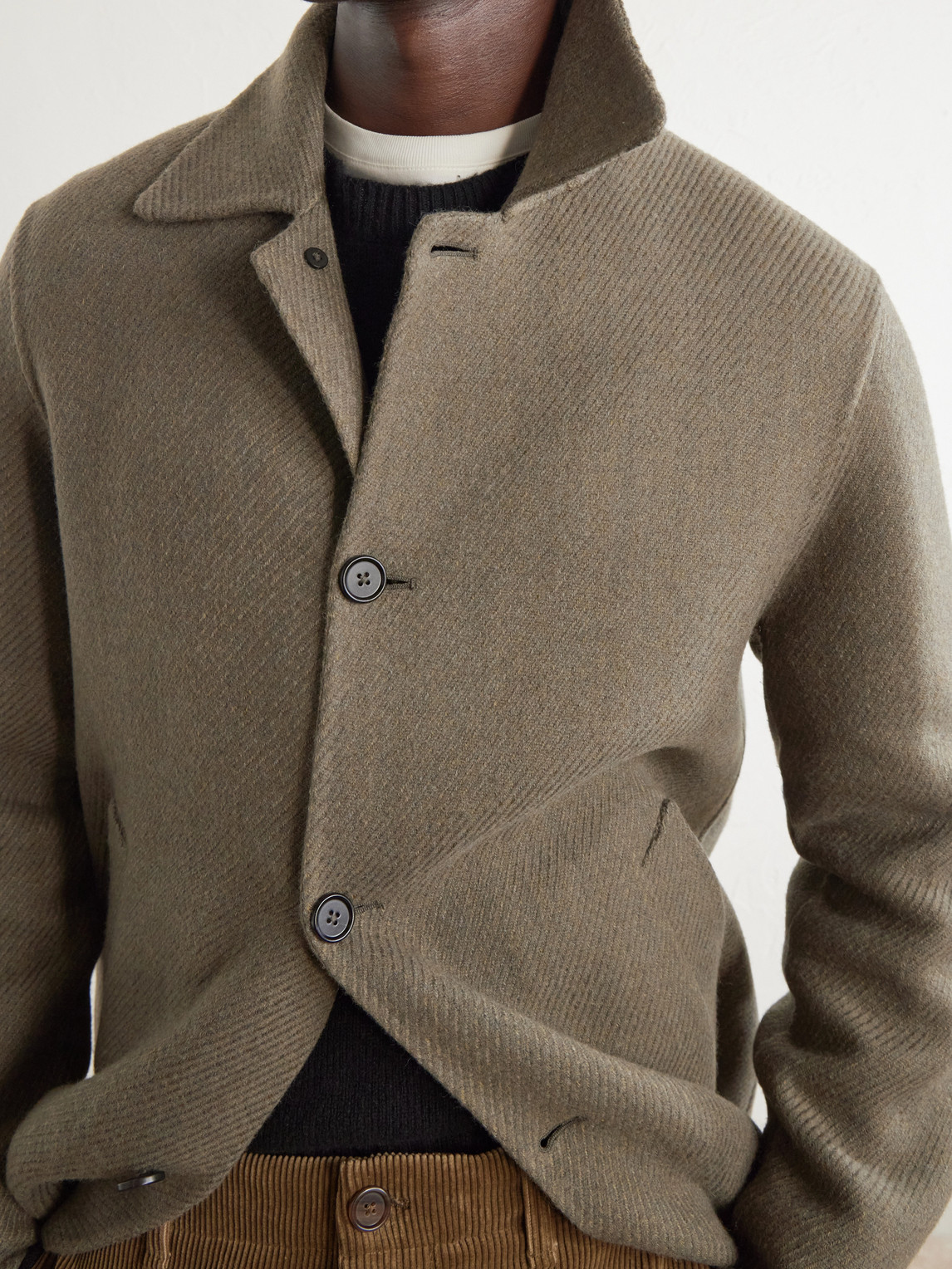Virgin-Wool Twill Trench Coat