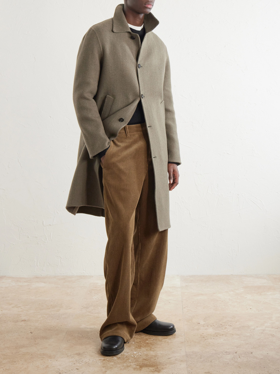 Virgin-Wool Twill Trench Coat