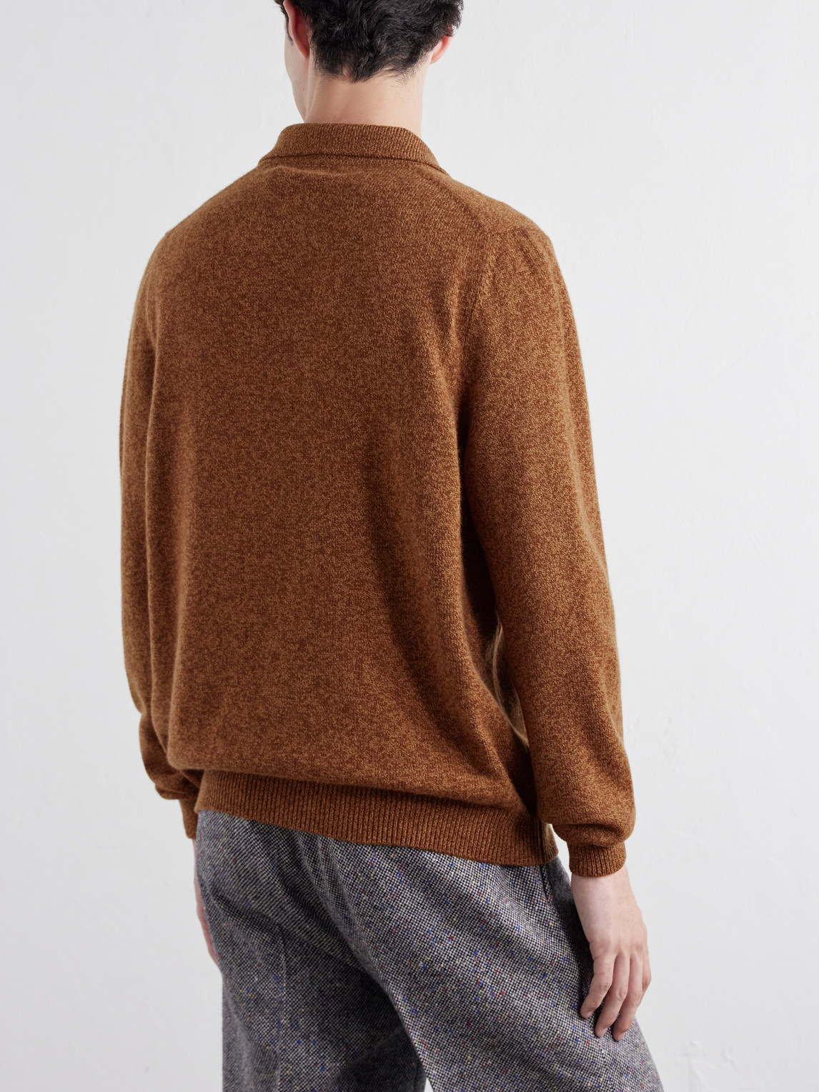 Mélange Wool And Cashmere-Blend Polo Shirt