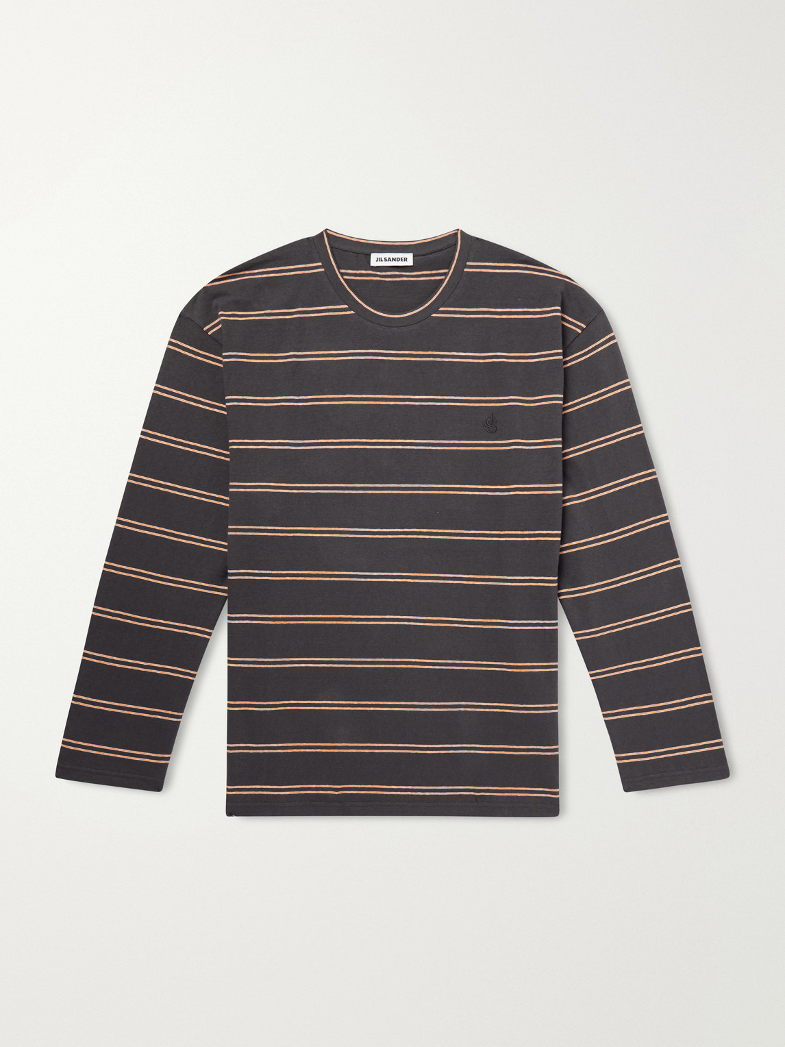 Logo-Embroidered Striped Cotton-Jersey T-Shirt
