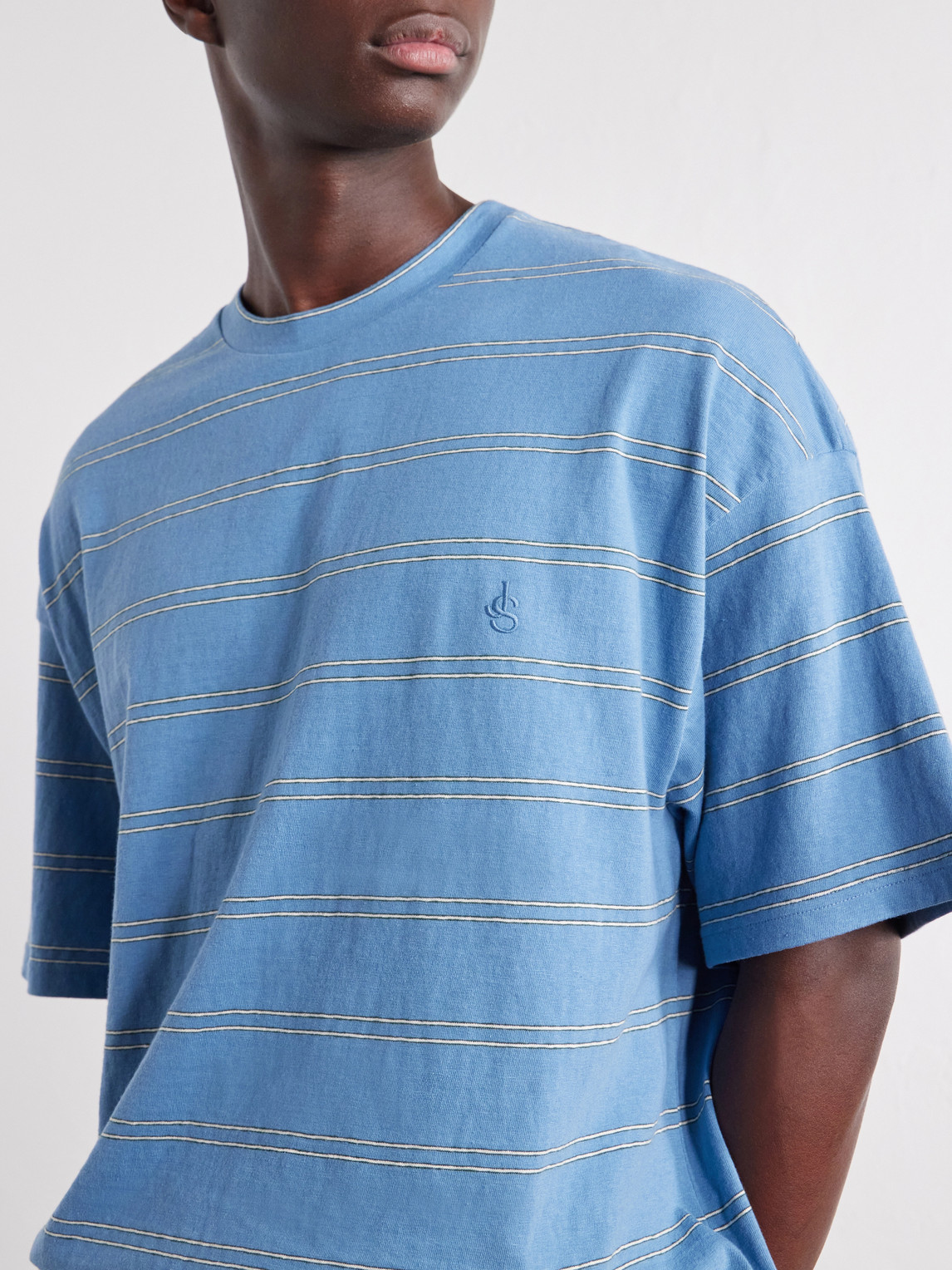 Logo-Embroidered Striped Cotton-Jersey T-Shirt