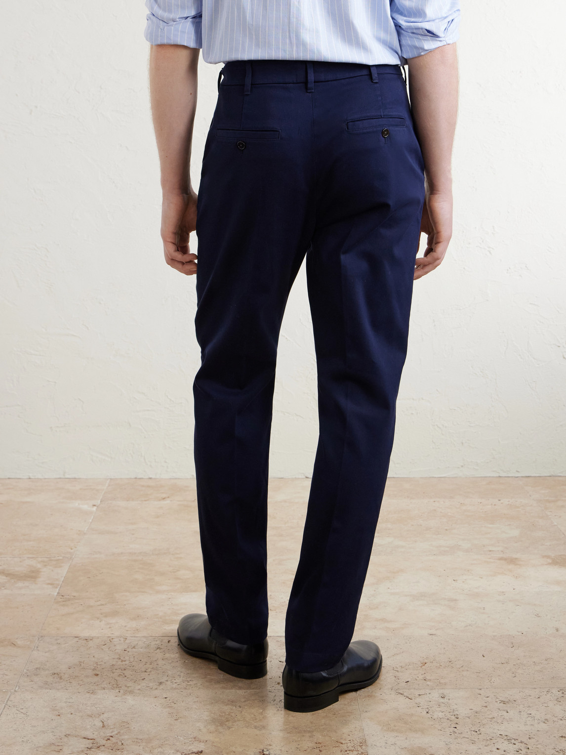 Straight-Leg Cotton-Blend Twill Trousers