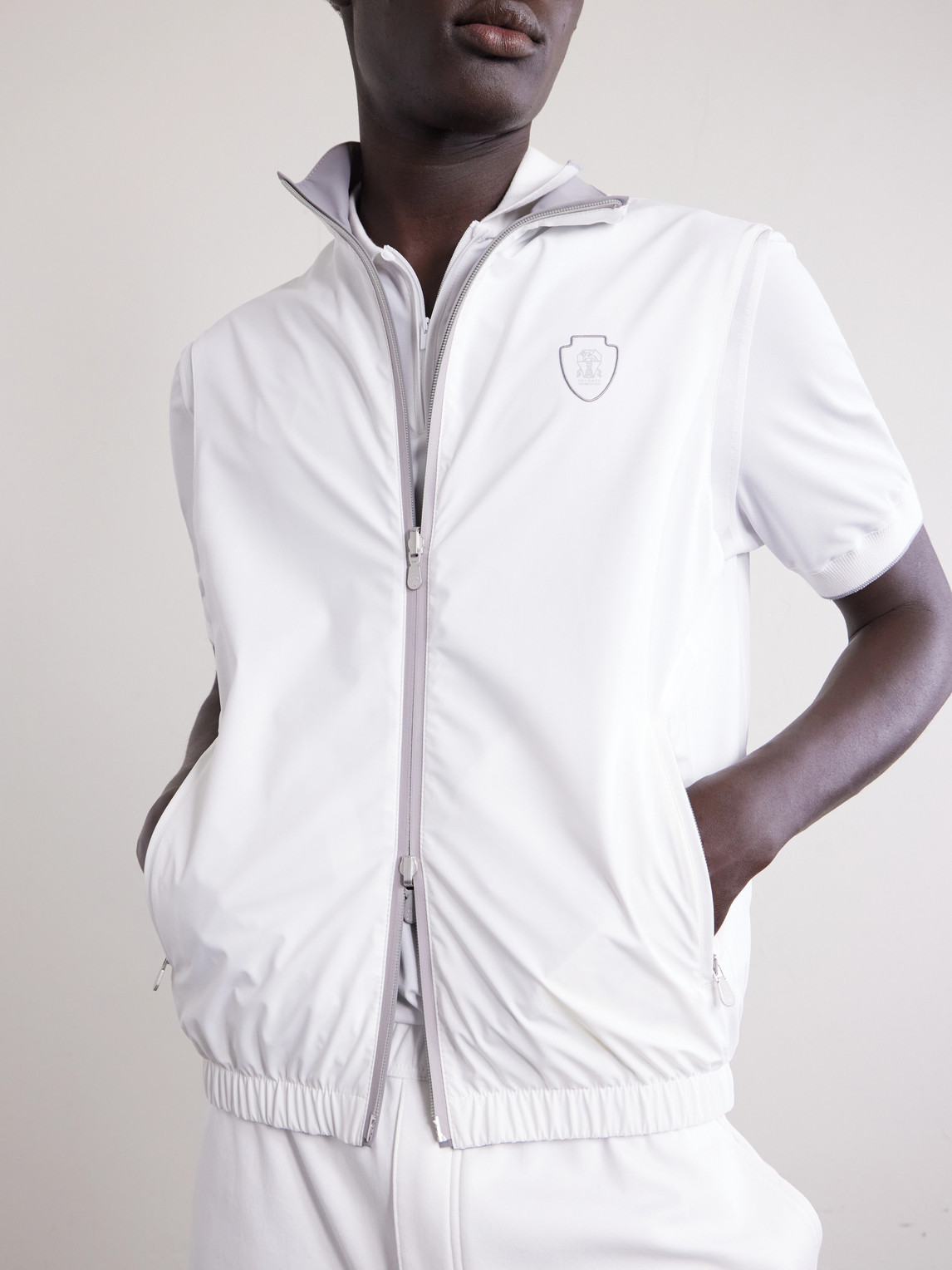 Logo-Appliquéd Shell Golf Jacket