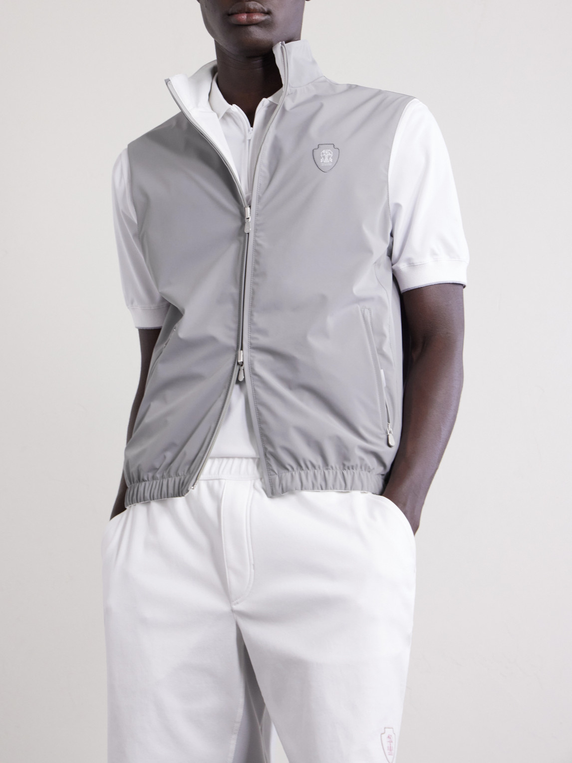 Logo-Appliquéd Shell Golf Jacket