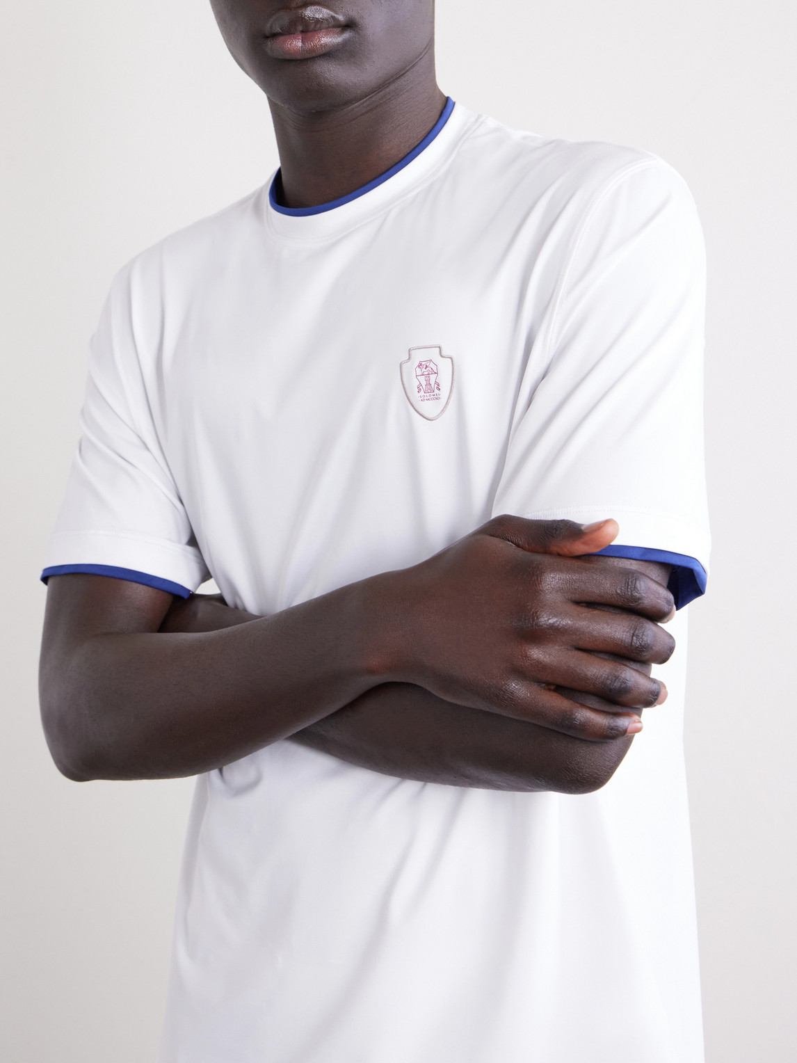 Logo-Appliquéd Tech-Jersey Tennis Shirt