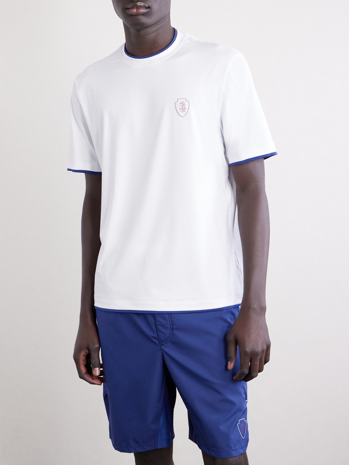 Logo-Appliquéd Tech-Jersey Tennis Shirt