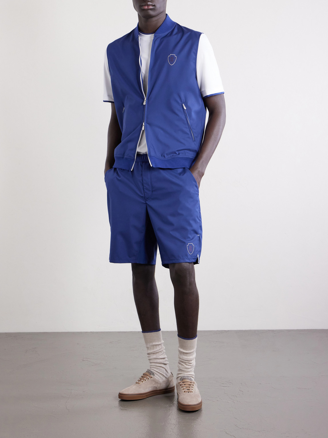 Logo-Appliquéd Tech-Jersey Tennis Shirt