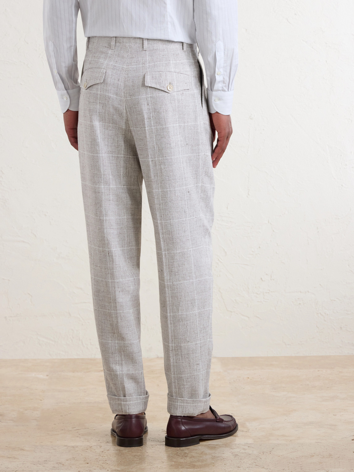  Brunello Cucinelli - Pleated Checked Wool-blend Suit Trousers - Men - Gray - It 46 