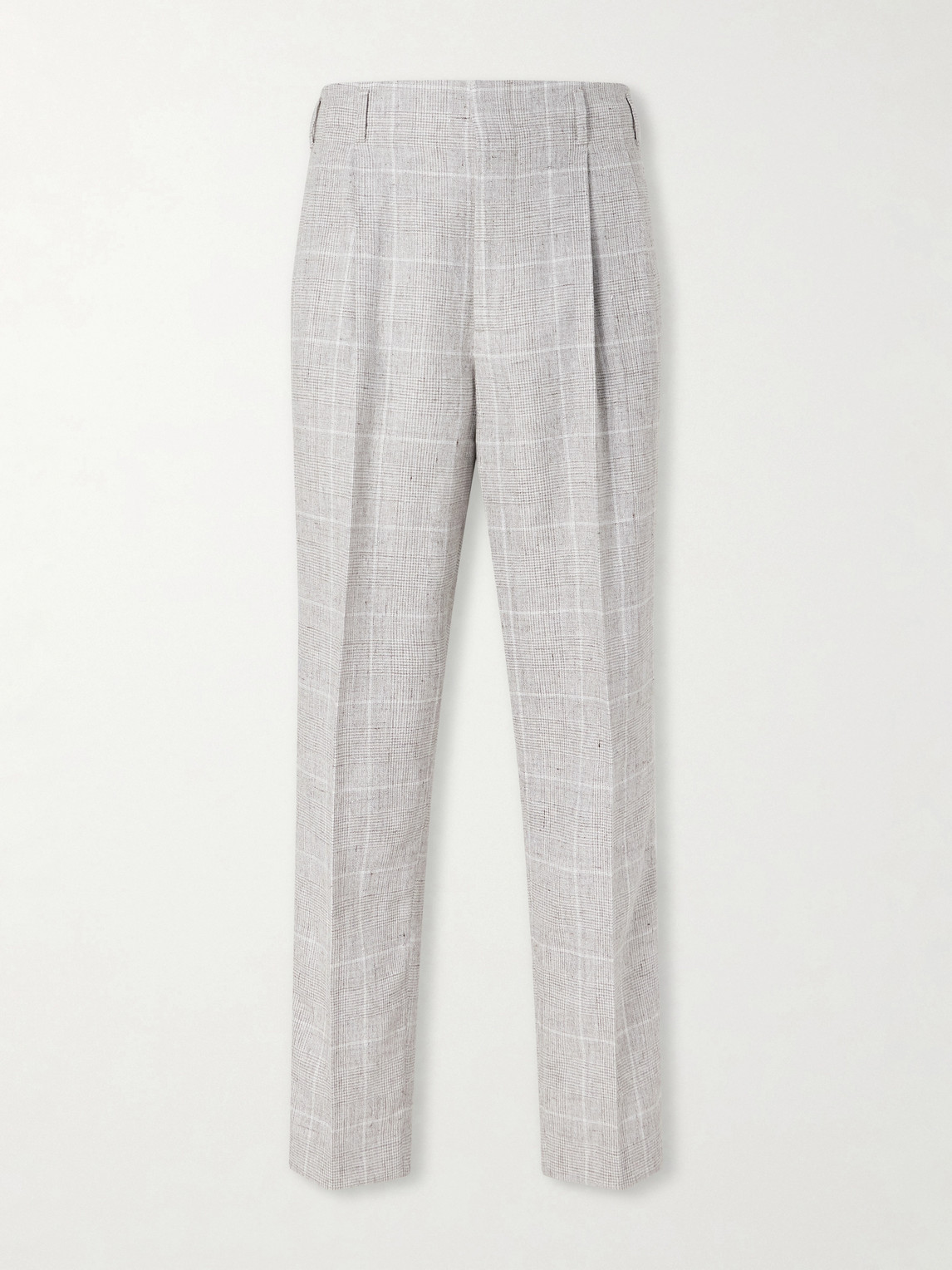 Brunello Cucinelli Pleated Checked Wool-Blend Suit Trousers IT 50