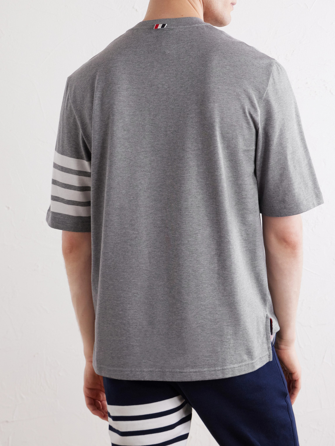 Logo-Appliquéd Striped Cotton-Jersey T-Shirt