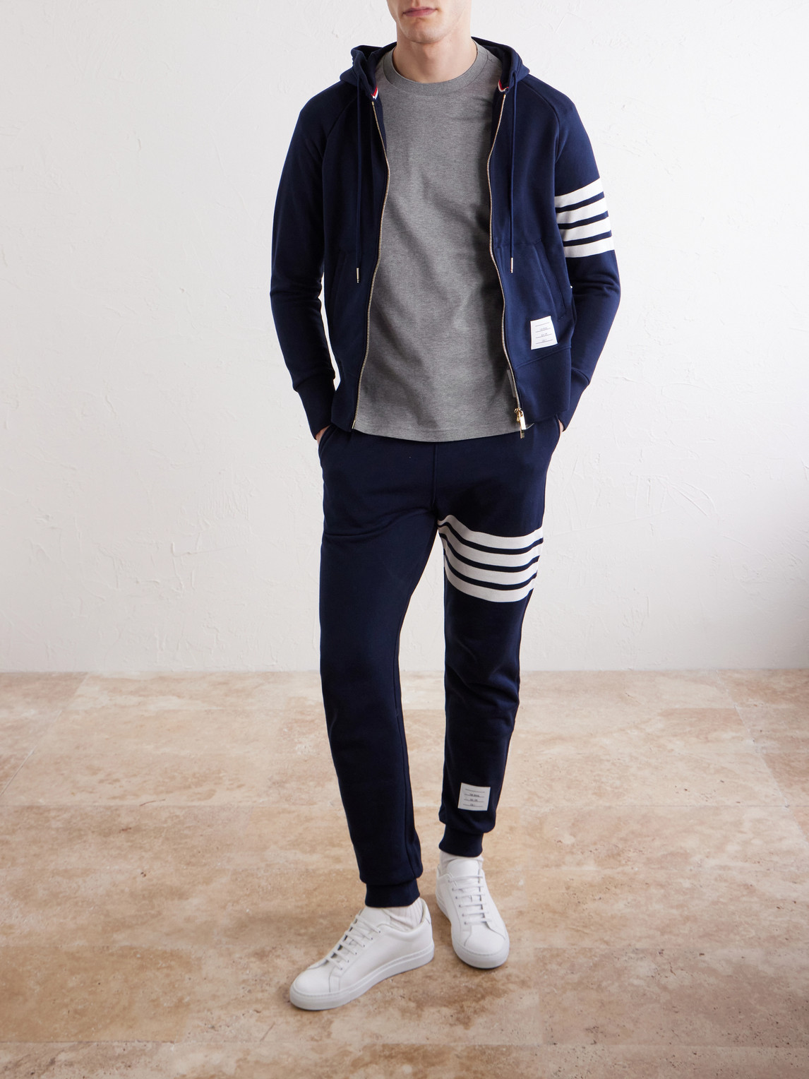 Logo-Appliquéd Striped Cotton-Jersey T-Shirt