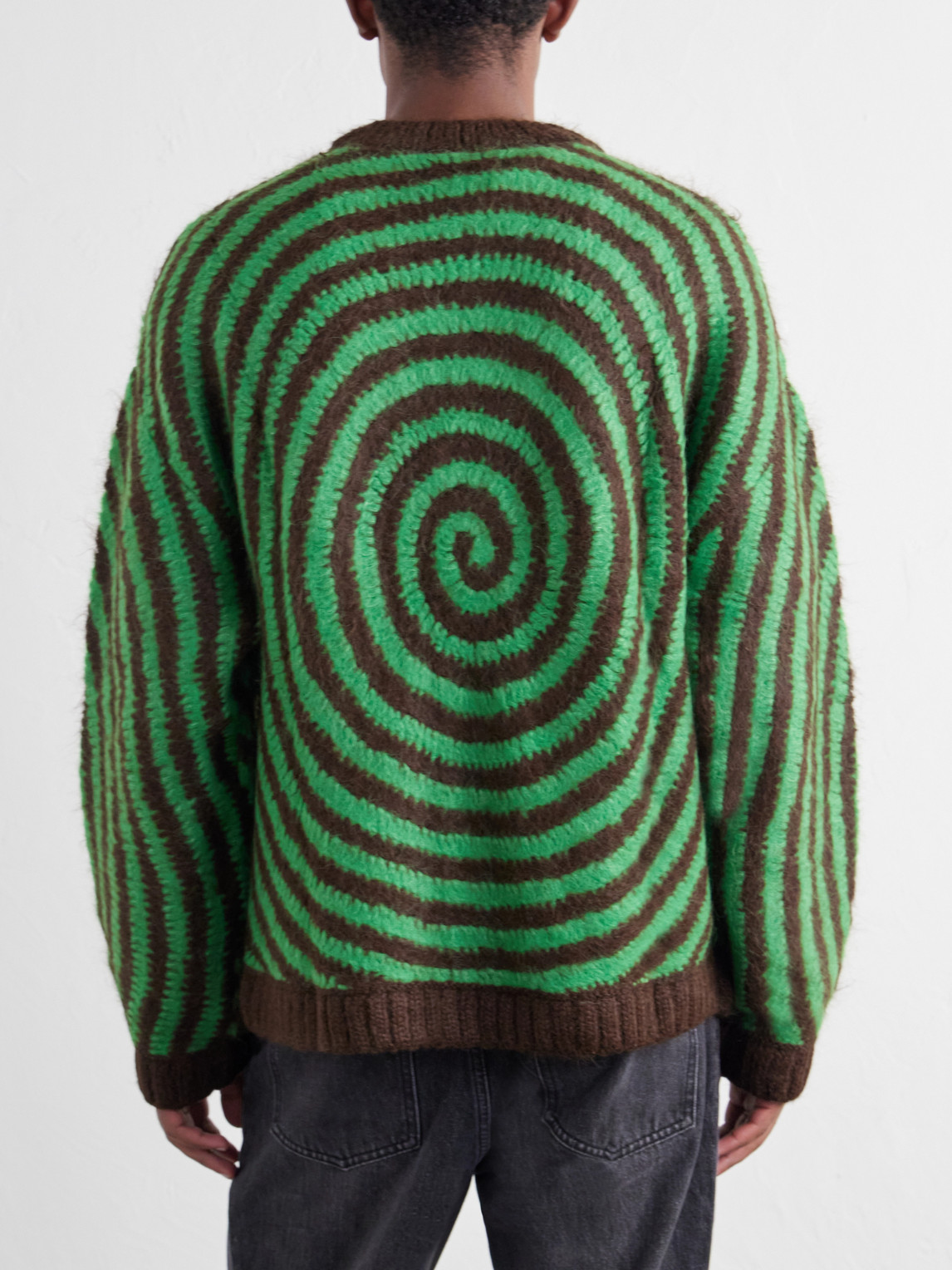 Alpaca-Blend Crochet-Knit Sweater