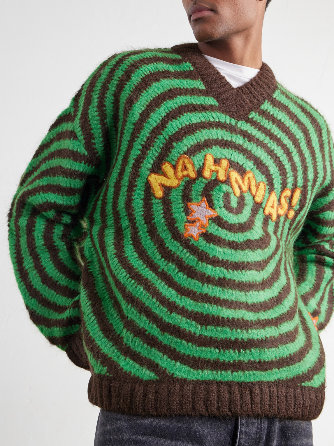 Alpaca-Blend Crochet-Knit Sweater