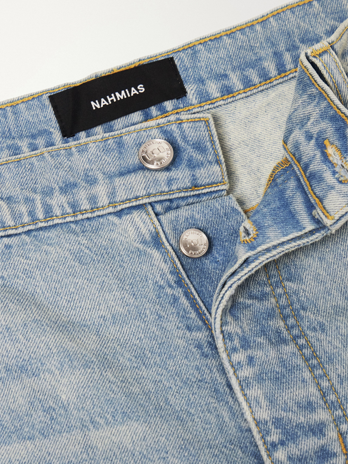 Wide-Leg Distressed Jeans