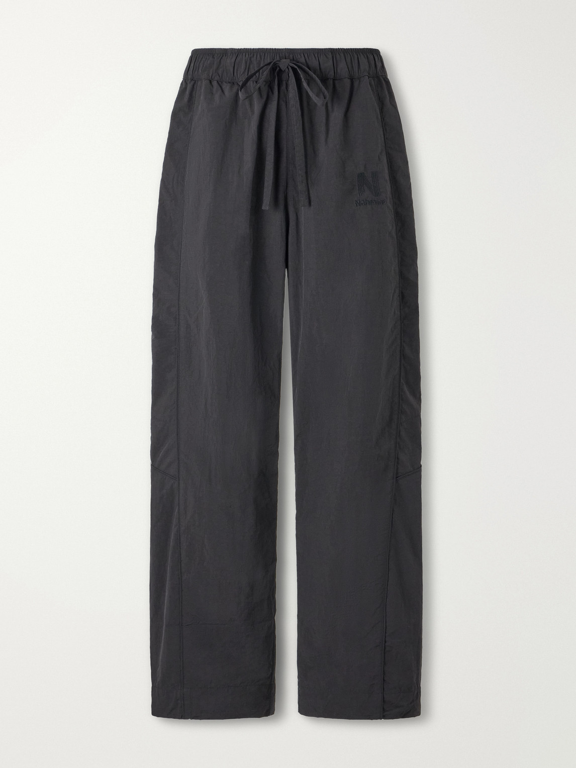 Nahmias Logo-appliquéd Straight-leg Shell Sweatpants In Black