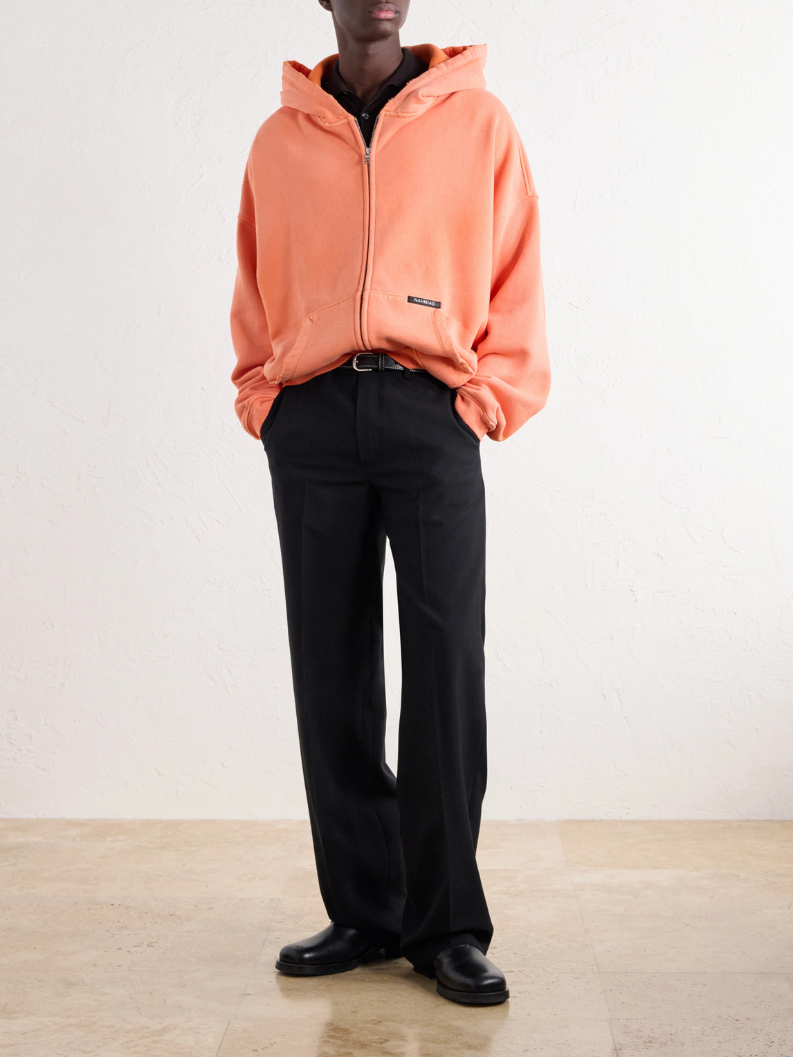Distressed Cotton-Jersey Zip-Up Hoodie