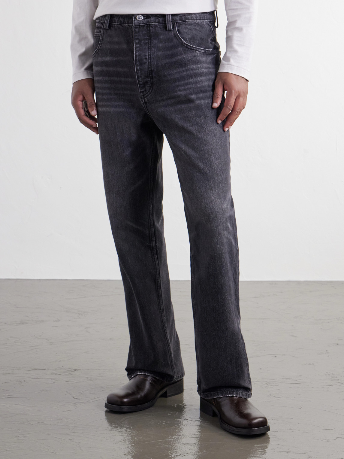 Straight-Leg Cotton-Blend Jeans