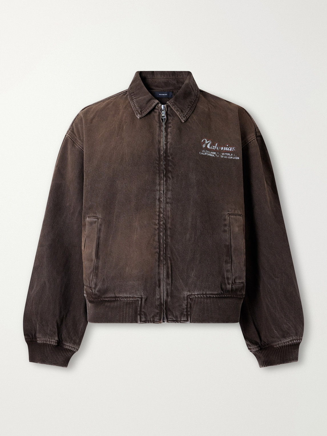 Nahmias Wipeout Distressed Cotton-twill Jacket In Black