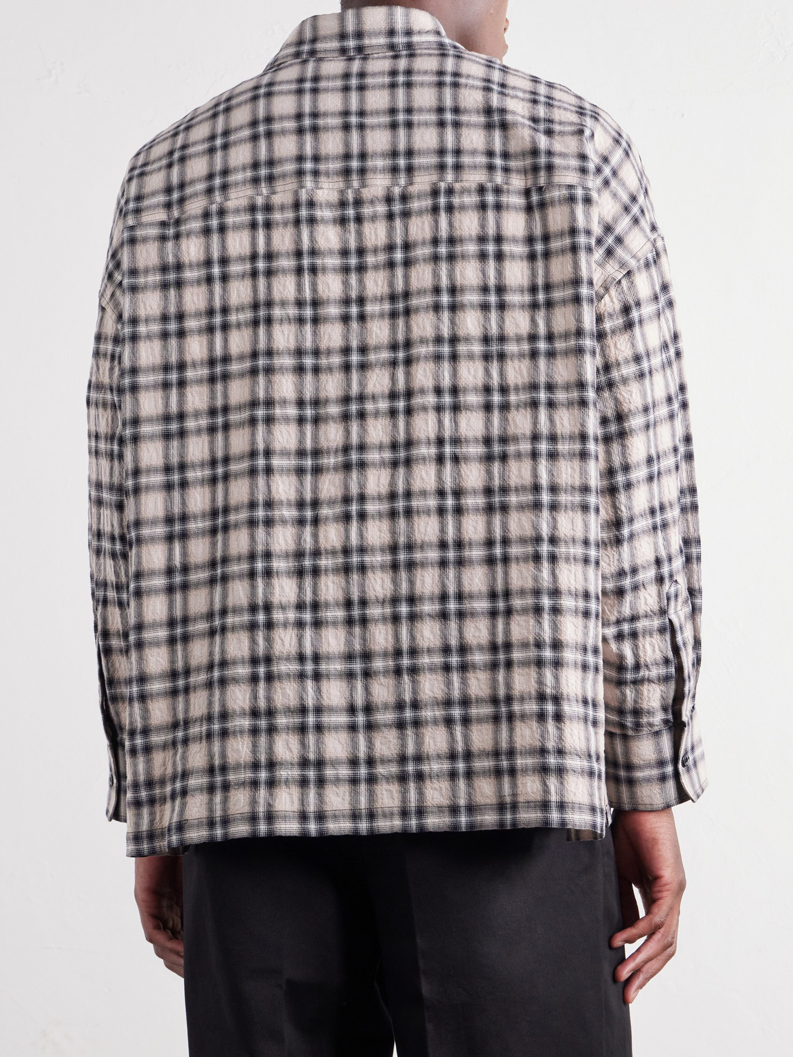 Checked Cotton-Blend Seersucker Shirt