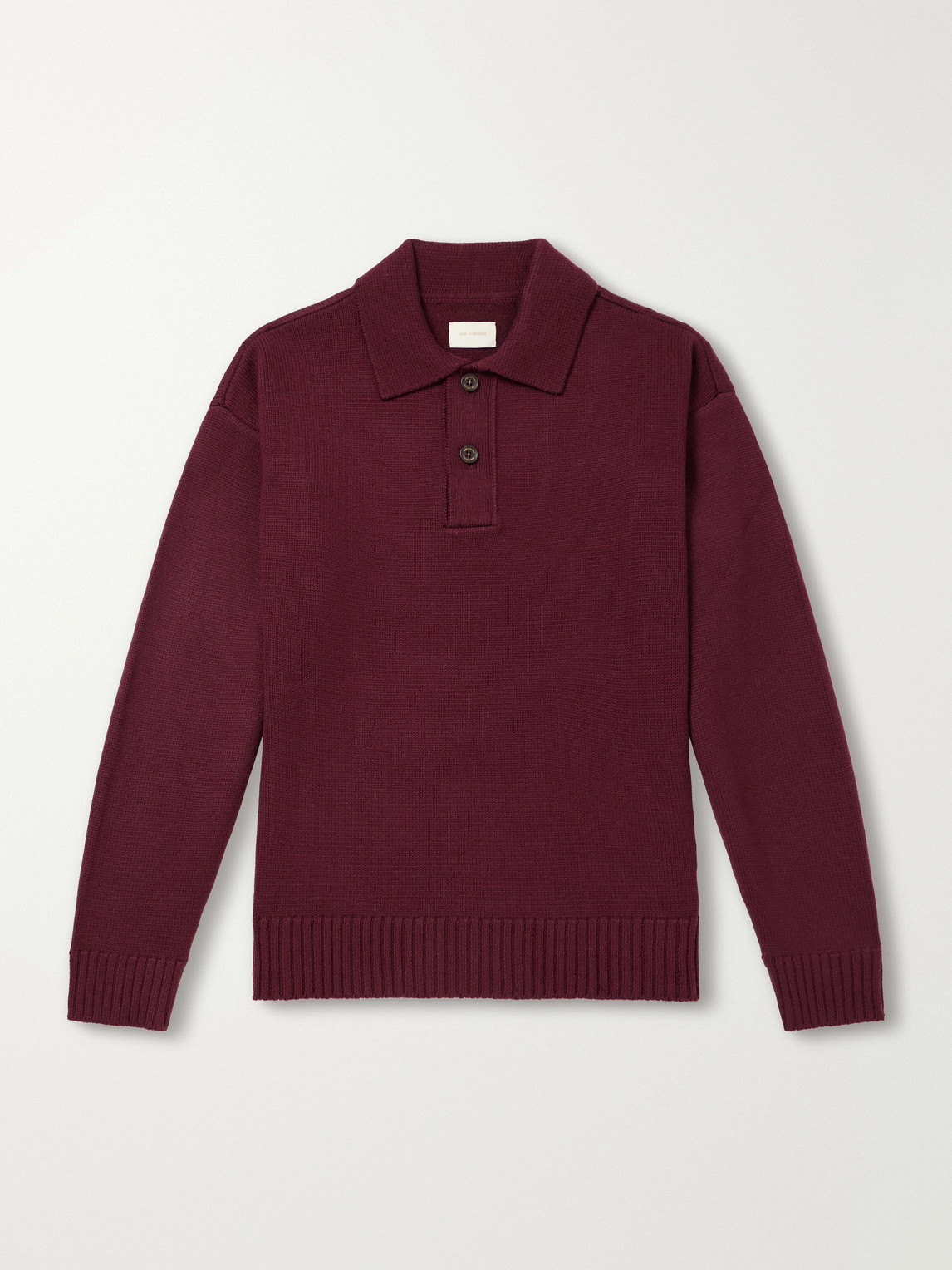 Aimé Leon Dore Merino Wool Polo Sweater In Burgundy